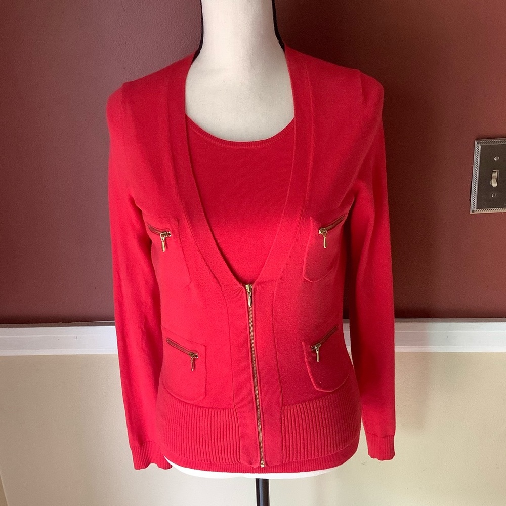 Ann Taylor red matching sweater set